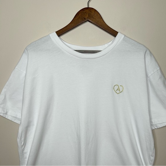 Aritzia Limited Edition 100% Cotton Sponsor Tee  Shirt White w Gold Logo 1X - Picture 3 of 9